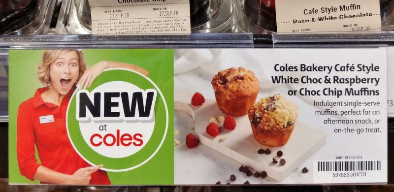Coles 1 Pack Muffin Cafe Style Chocolate Chip, Raspberry & White Chocolate New Girl Jenny
