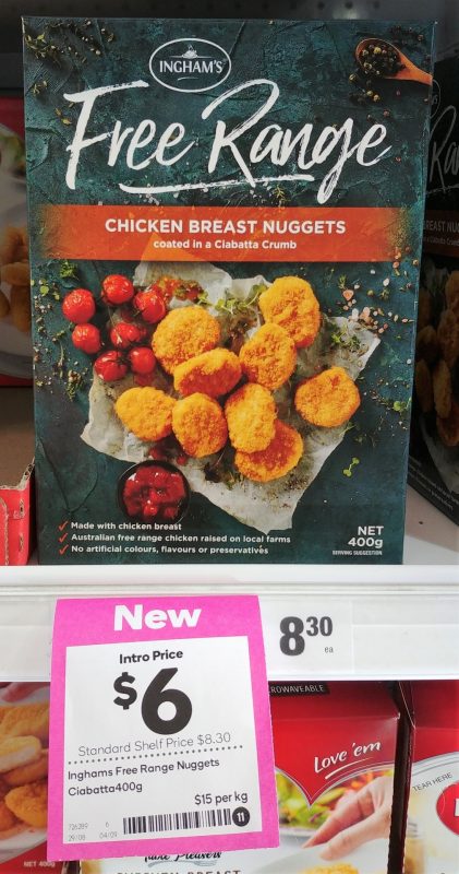Ingham's 400g Free Range Chicken Breast Nuggets Clabbatta Crumb