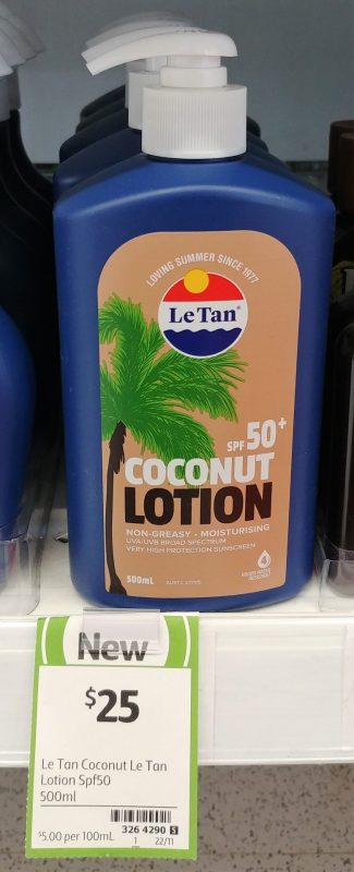 Le Tan 500mL Lotion Coconut SPF50+
