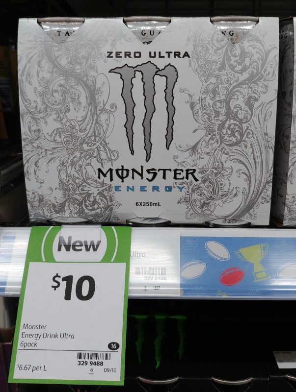 Monster 6 X 250mL Energy Drink Zero Ultra