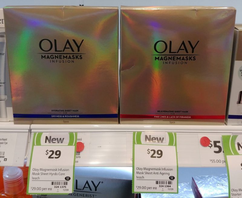 Olay 5 Pack Magnemasks Infusion Sheet Mask Dryness & Roughness, Fine Lines & Lack Of Firmness