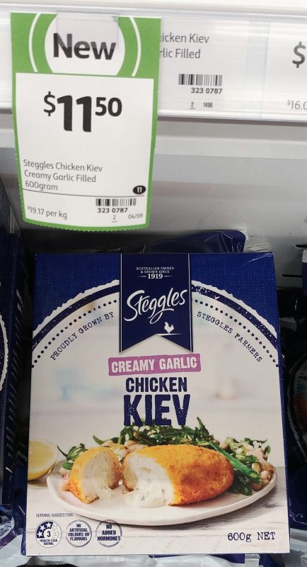Steggles 600g Chicken Kiev Creamy Garlic