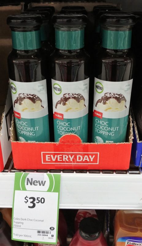 Coles 250mL Topping Choc Coconut