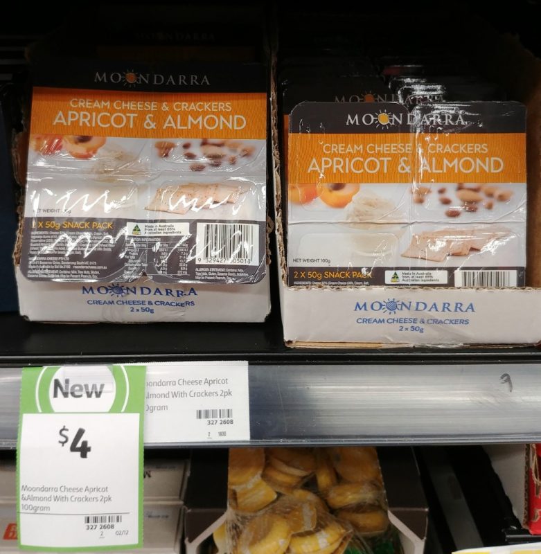 Moondarra 100g Cream Cheese & Crackers Apricot & Almond