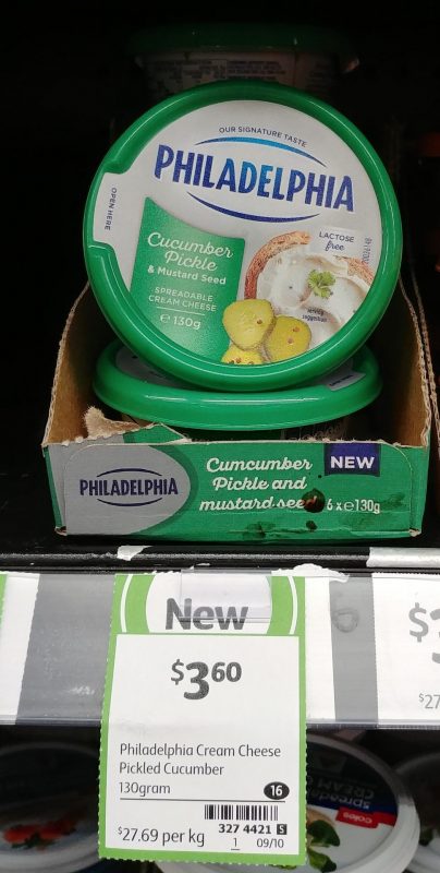 Philadelphia 130g Spreadable Cream Cheese Cucumber Pickle & Mustard Seed