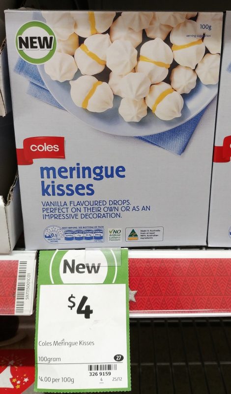 Coles 100g Meringue Kisses