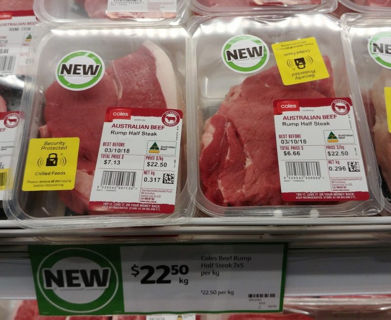 Coles $22.50 Kg Steak Half Rump