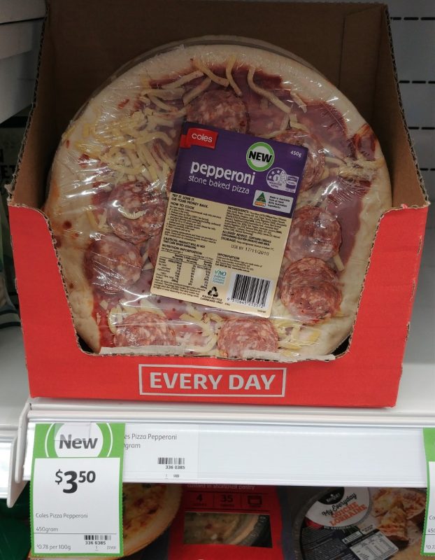 Coles 450g Pizza Stone Baked Pepperoni