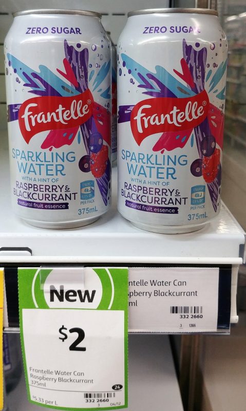 Frantelle 375mL Sparkling Water Raspberry & Blackcurrent