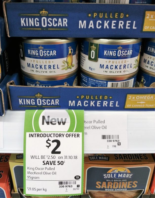 King Oscar 95g Mackerel Pulled In Olive Oil