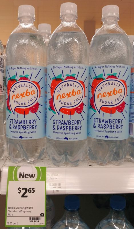 Nexba 1L Sparkling Water Flavoured Strawberry & Raspberry