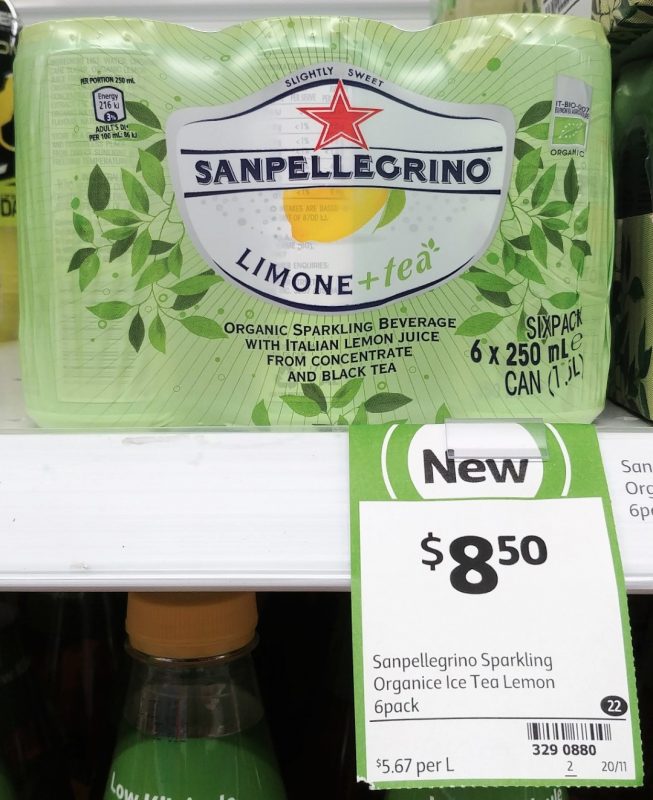 Sanpellegrino 6 X 250mL Sparkling Ice Tea Lemon