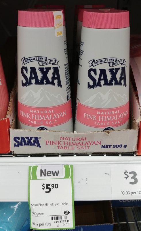 Saxa 500g Table Salt Pink Himalayan