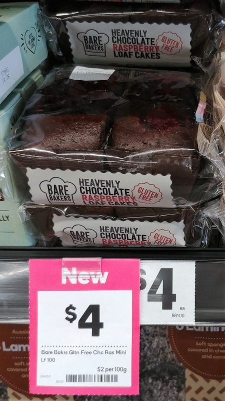 Bare Bakers 200g Cakes Loaf Heavenly Chocolate Raspberry