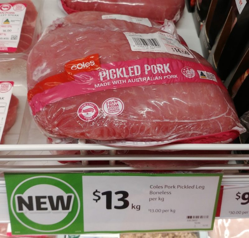 Coles $13 Kg Pork Pickled
