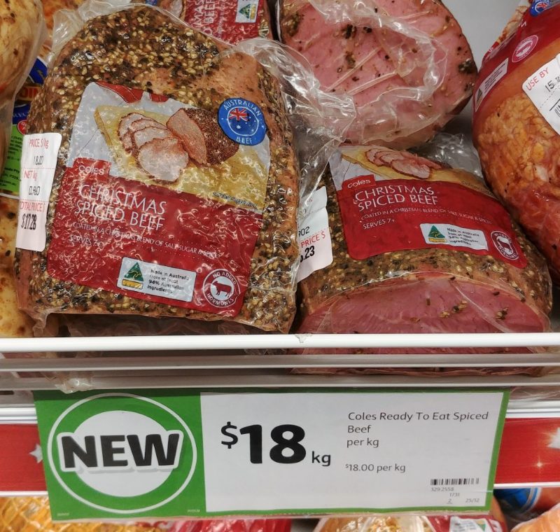 Coles $18 Kg Beef Spiced Christmas