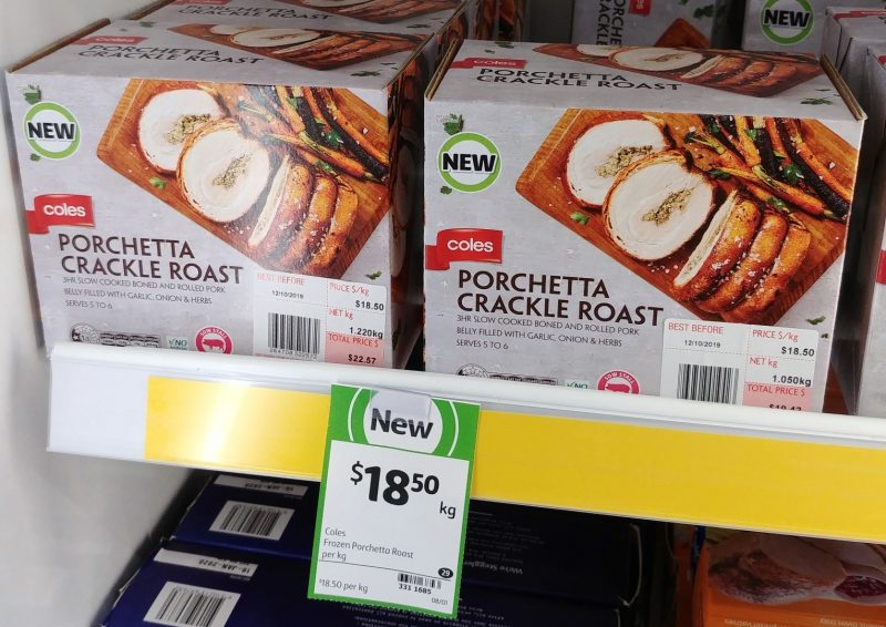 Coles $18.50 Kg Roast Porchetta Crackle
