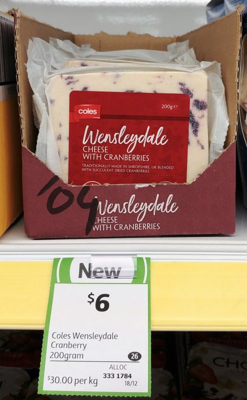 Coles 200g Cheese Wensleydale With Cranberries