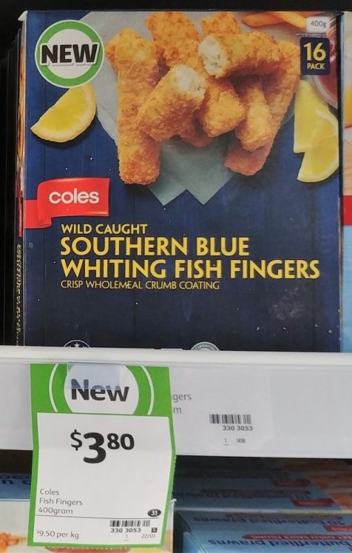 Coles 400g Fish Fingers Southern Blue Whiting Wild Caught