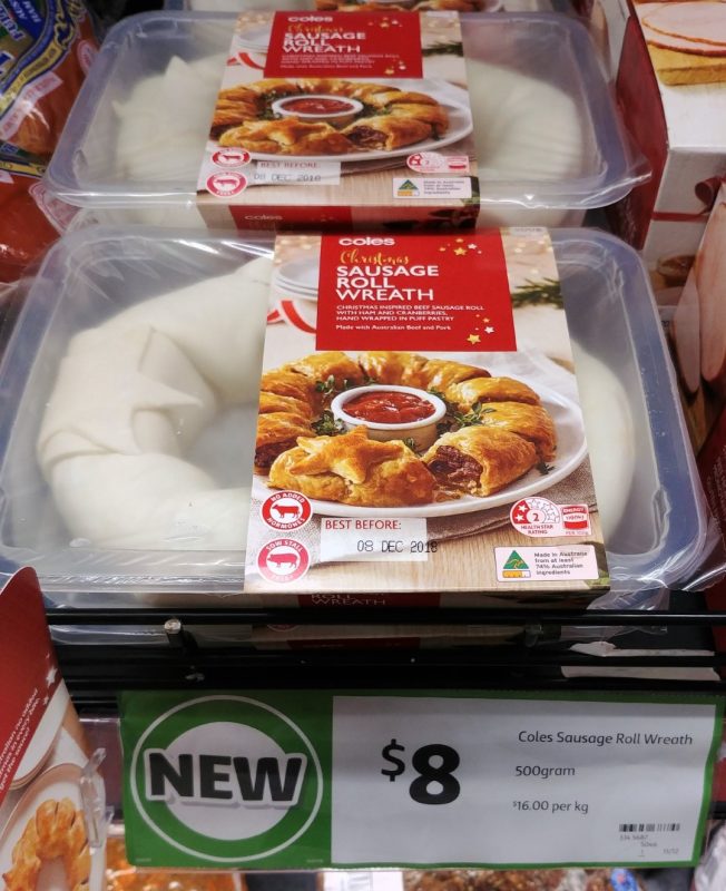 Coles 500g Sausage Roll Wreath