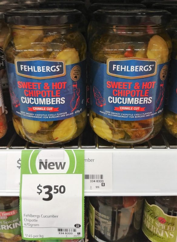 Fehlbergs 470g Cucumbers Sweet & Hot Chipotle