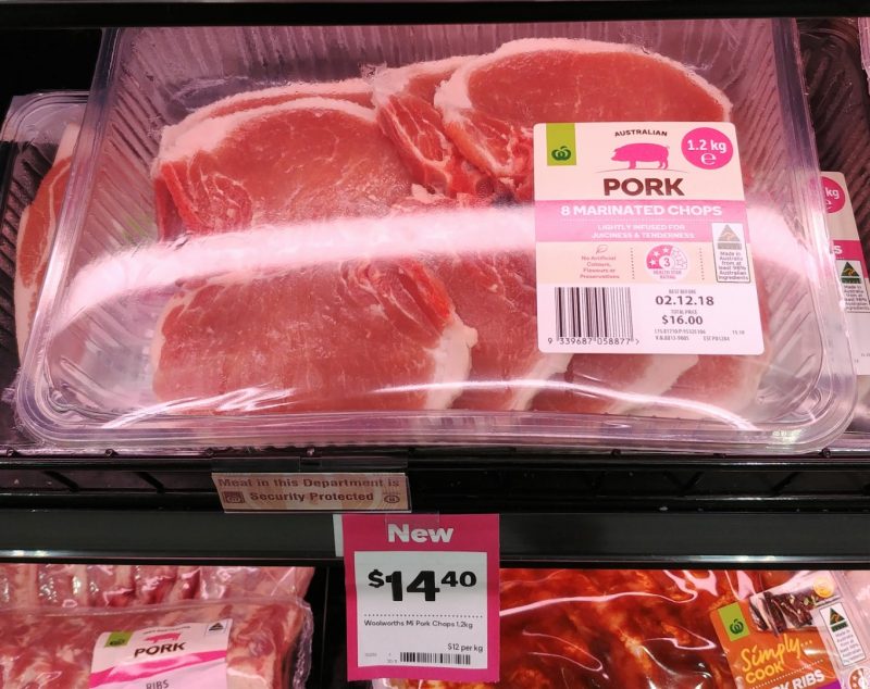 Woolworths 1.2kg Pork Chops Marinated