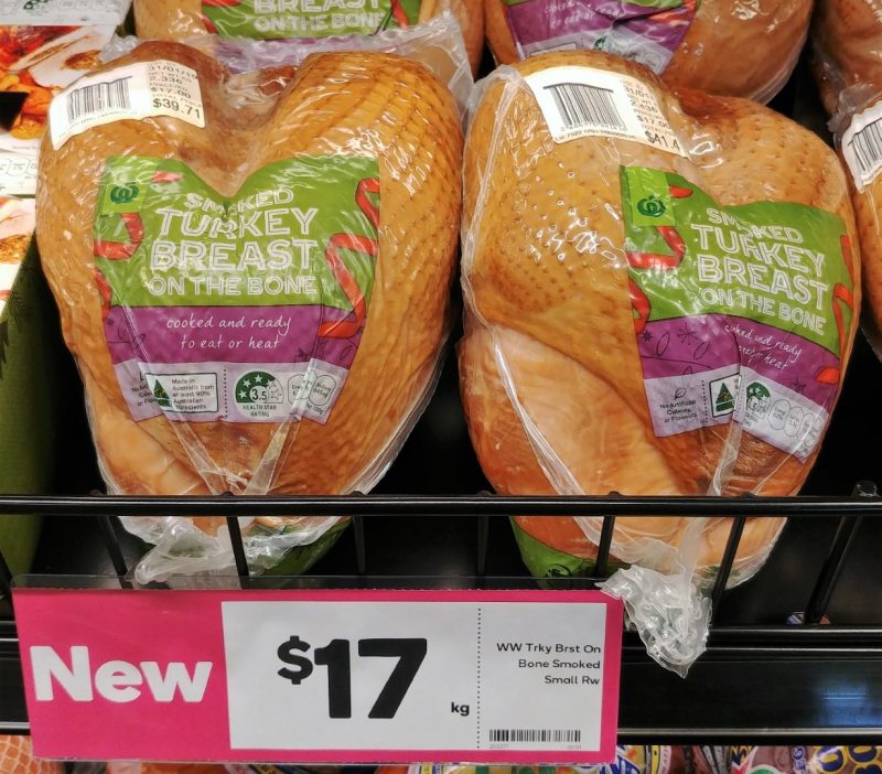 Woolworths $17 Kg Turkey Breast On The Bone Smoked