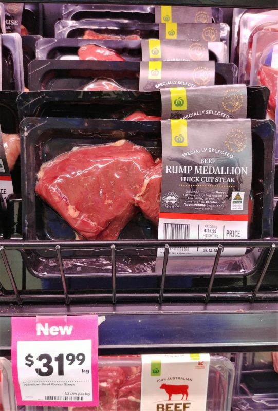 Woolworths $31.99 Kg Specially Selected Beef Rump Medallion Steak Thick Cut