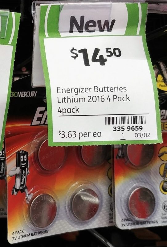 Energizer 4 Pack Batteries Lithium 2016