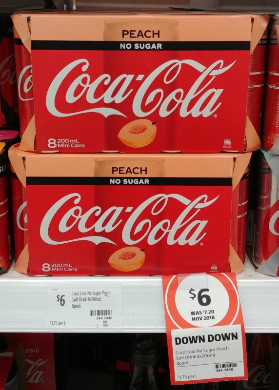 Coca Cola 8 X 200mL No Sugar Peach