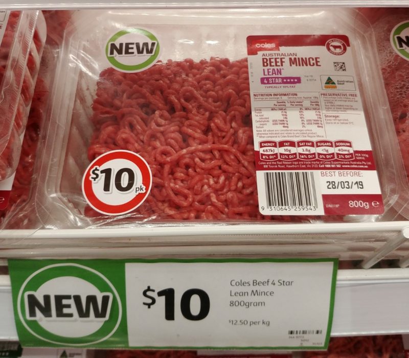 Coles 800g Mince Beef Lean