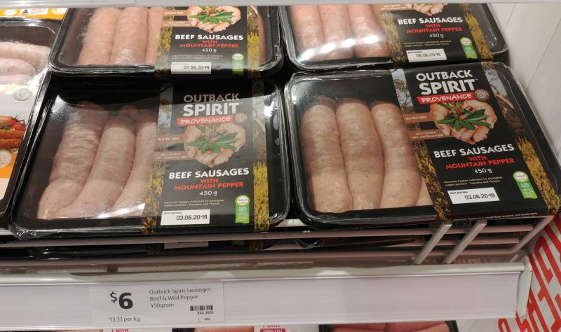 Outback Spirit 450g Sausages Beef With Mountain Pepper