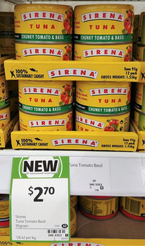 Sirena 95g Tuna Chunky Tomato & Basil