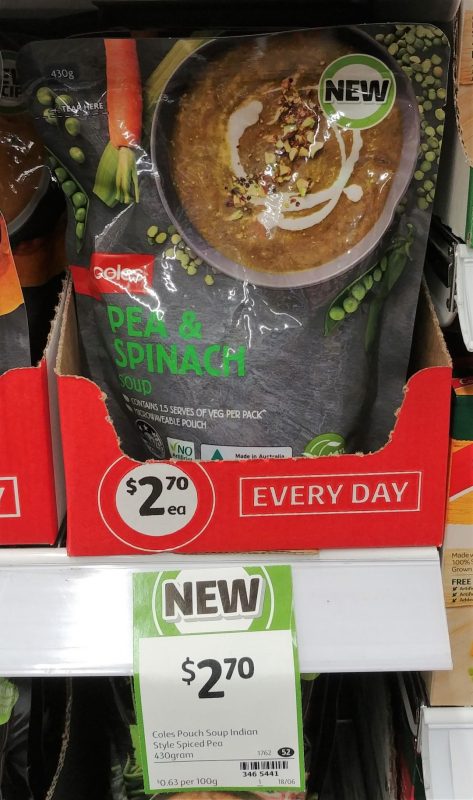 Coles 430g Soup Pea & Spinach