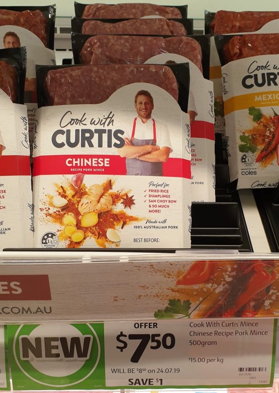 Coles 500g Cook With Curtis Beef Mince Chinese