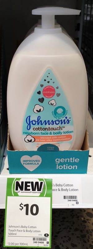 Johnson's 500mL Cotton Touch Lotion Face & Body