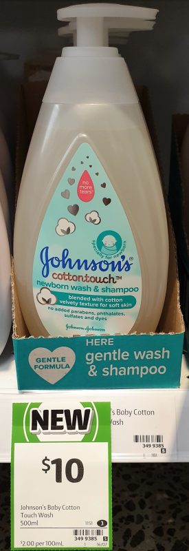 Johnson's 500mL Cotton Touch Shampoo Newborn Wash