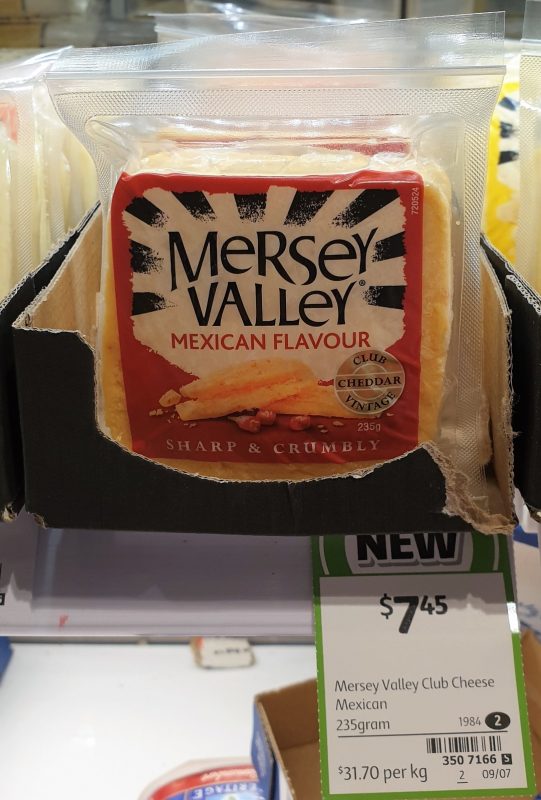Mersey Valley 235g Cheddar Cheese Mexican Flavour