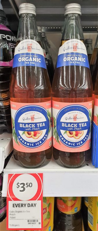 Coles 750mL Black Tea Organic With Peach