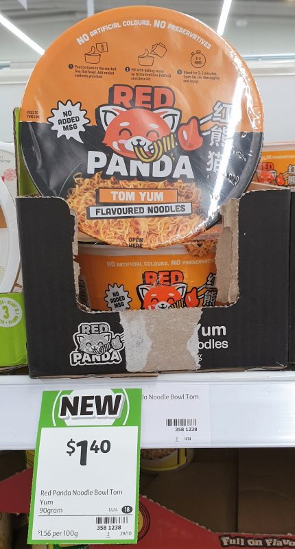 Red Panda 90g Flavoured Noodles Tom Yum