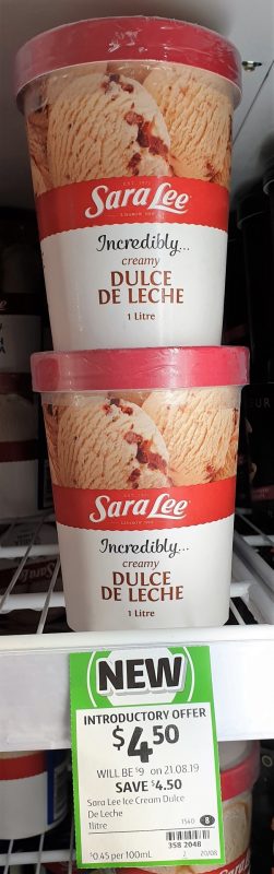 Sara Lee 1L Ice Cream Dulce De Leche