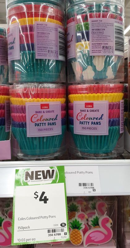 Coles 150 Pack Bake & Create Patty Pans Coloured