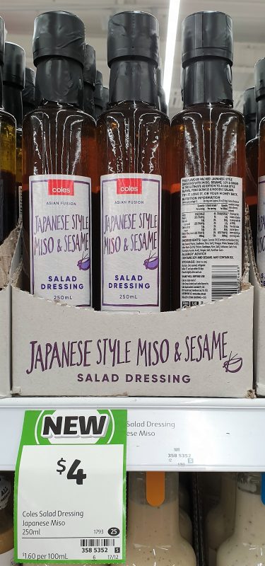 Coles 250mL Salad Dressing Japanese Style Miso & Sesame