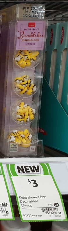 Coles 32 Pack Bake & Create Decorations Bumble Bee
