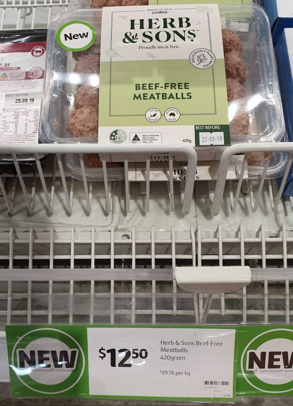 Coles 420g Herb & Sons Beef Free Meatballs