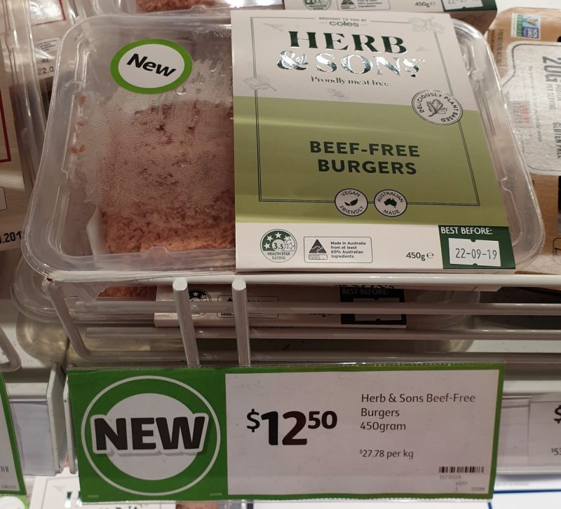Coles 450g Herb & Sons Beef Free Burgers