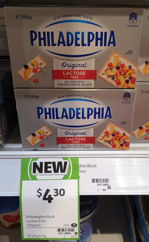 Philadelphia 250g Cream Cheese Lactose Free Original