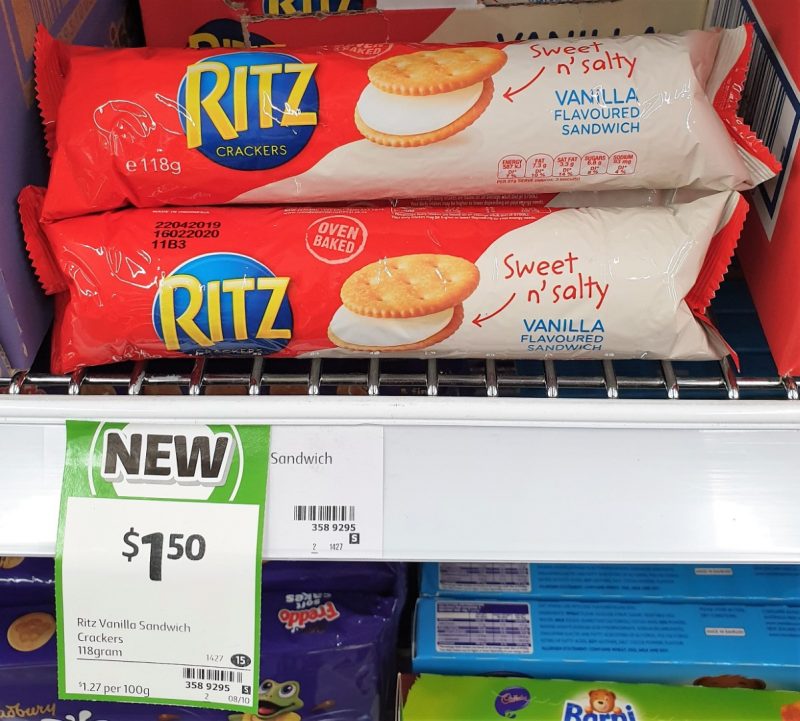 Ritz 118g Crackers Vanilla Flavoured Sandwich