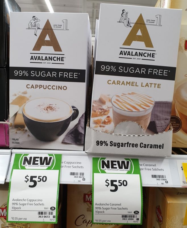 Avalanche 160g 99% Sugar Free Cappuccino, Caramel Latte