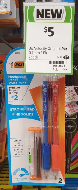 BIC 2 Pack Mechanical Pencil 0.7mm